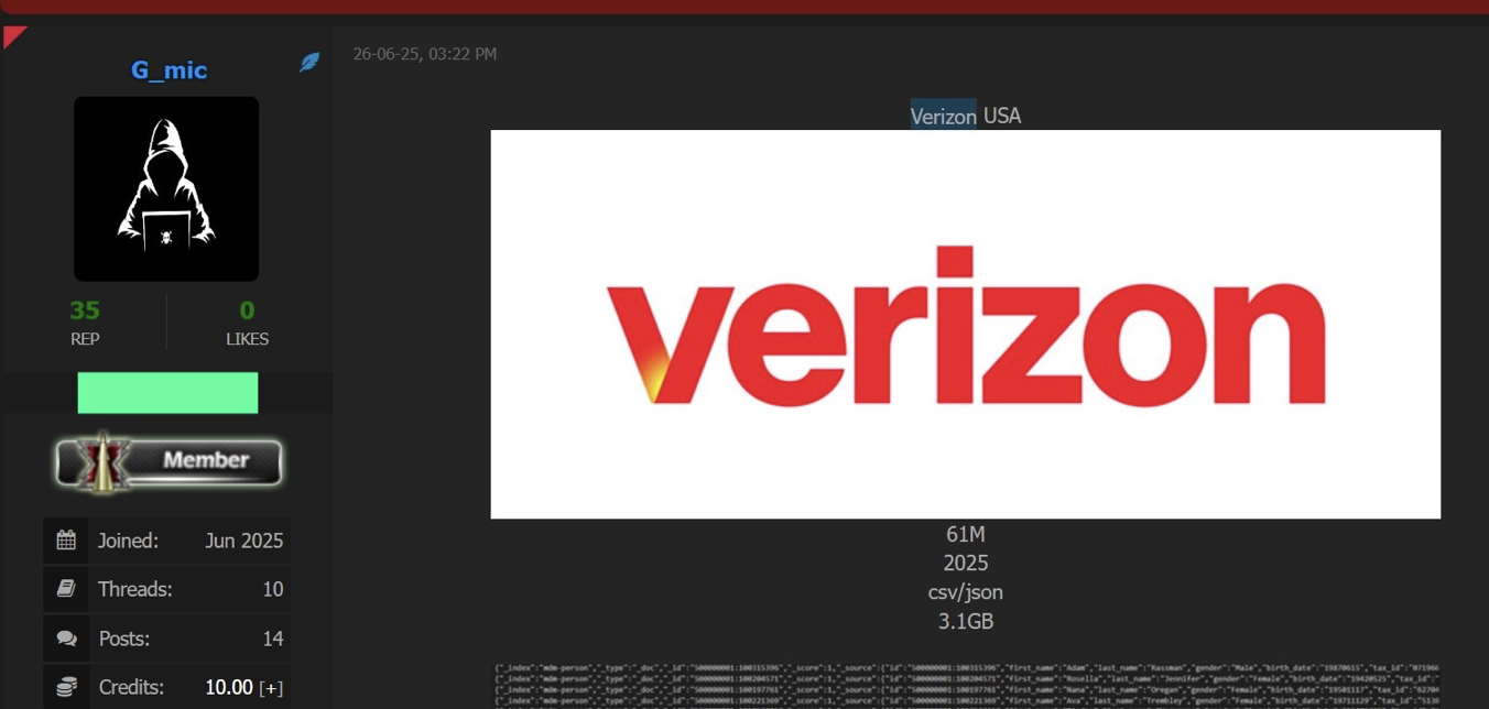 天顺平台官方：美国两大运营商 Verizon / T-Mobile 上千万条用户信息遭黑客兜售，公司予以否认